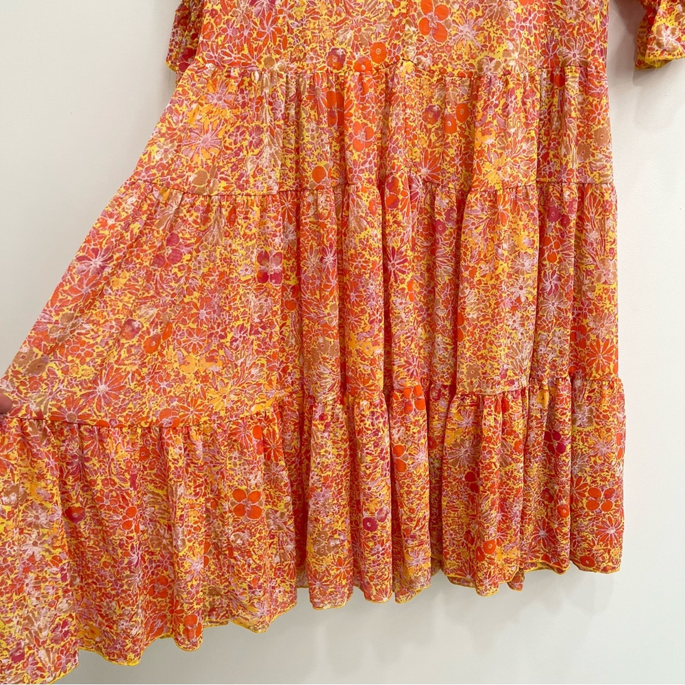 Free People Orange Floral Tiered Maxi Dress - Picture 5 of 12